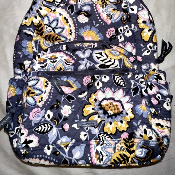 Vera Bradley Quilted Backpack | Blue Pink Yellow | Like New